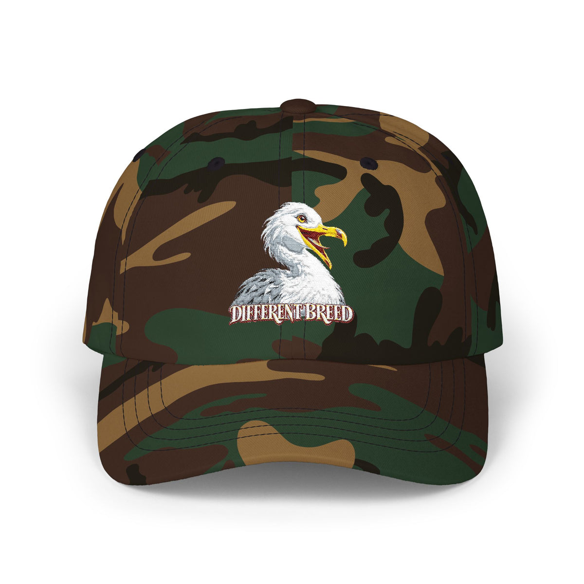 Dad Cap — Embroidered Seagull "Here For the Birds" Hat