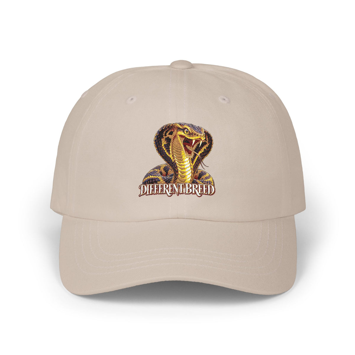 Dad Cap — Embroidered Gold Cobra "Different Breed" Baseball Hat