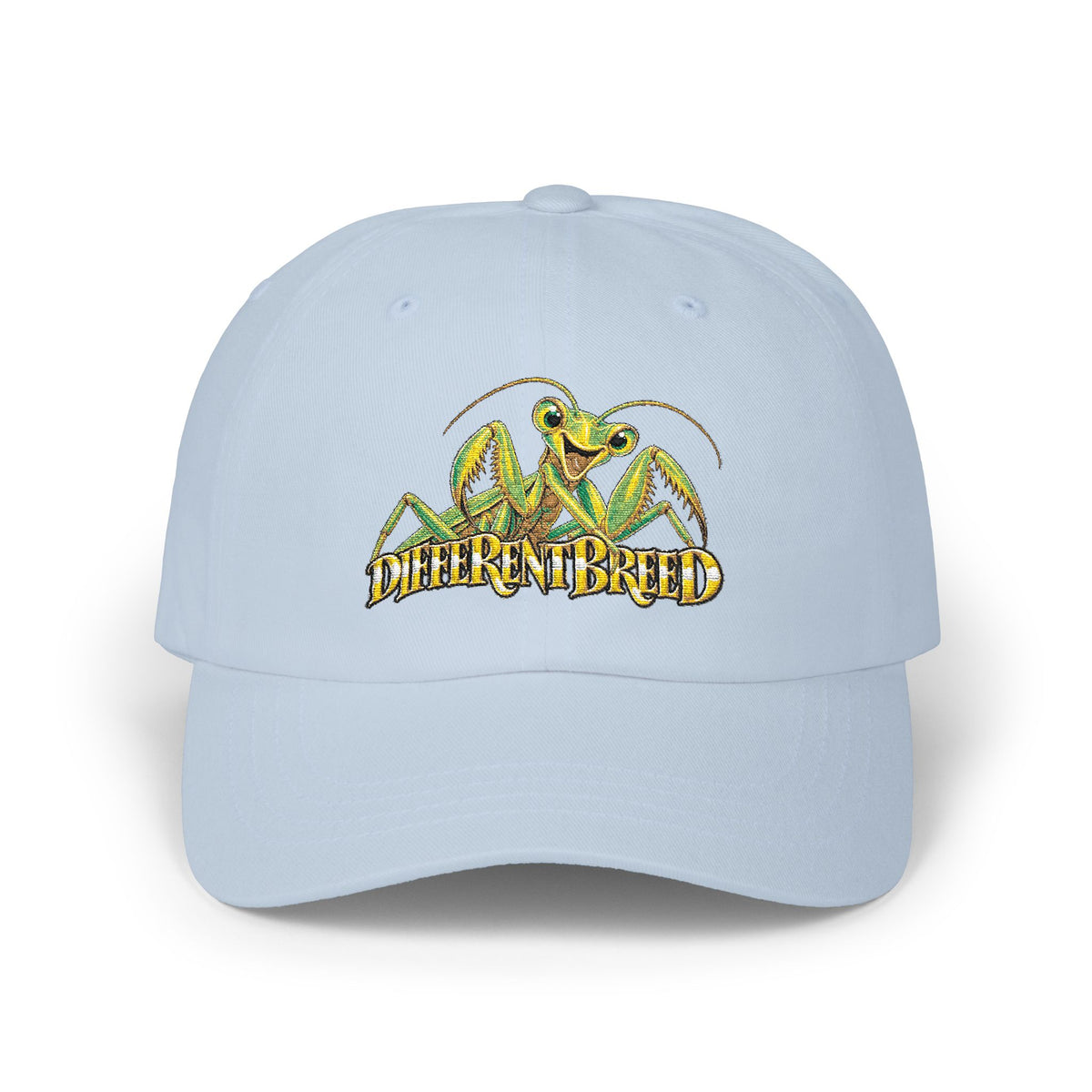 Dad Cap — Yellow Praying Mantis "Differentbreed" Embroidered Hat