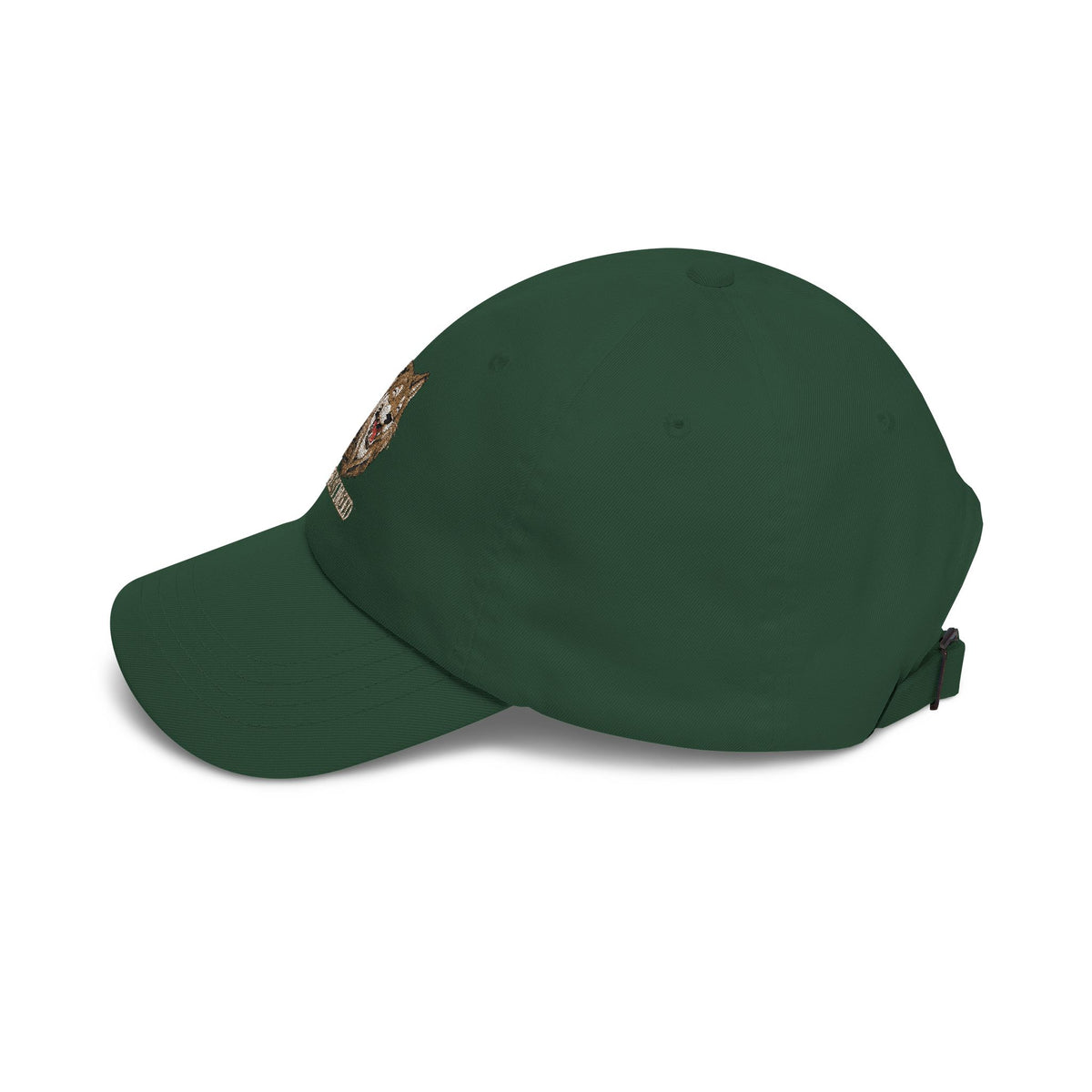 Wolf Embroidered Dad Cap — Classic White Hat with Howling Wolf Design