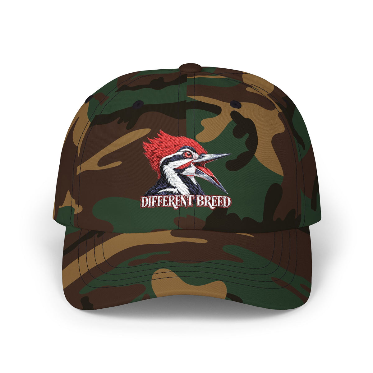 Woodpecker 'Different Breed' Classic Dad Cap — Embroidered Bird Trucker Hat