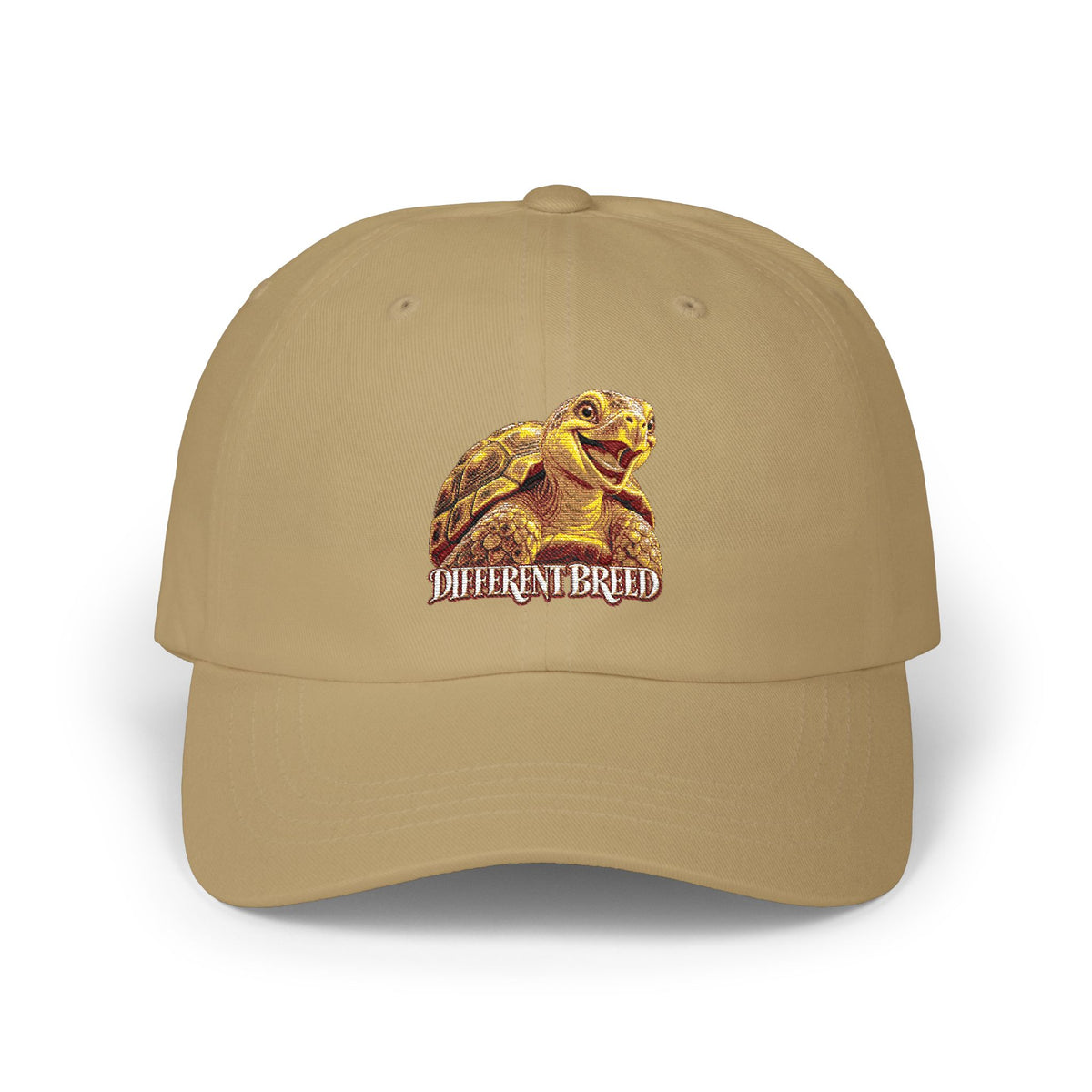 Classic Dad Cap — Golden Frog Embroidered "Different Breed" Baseball Hat