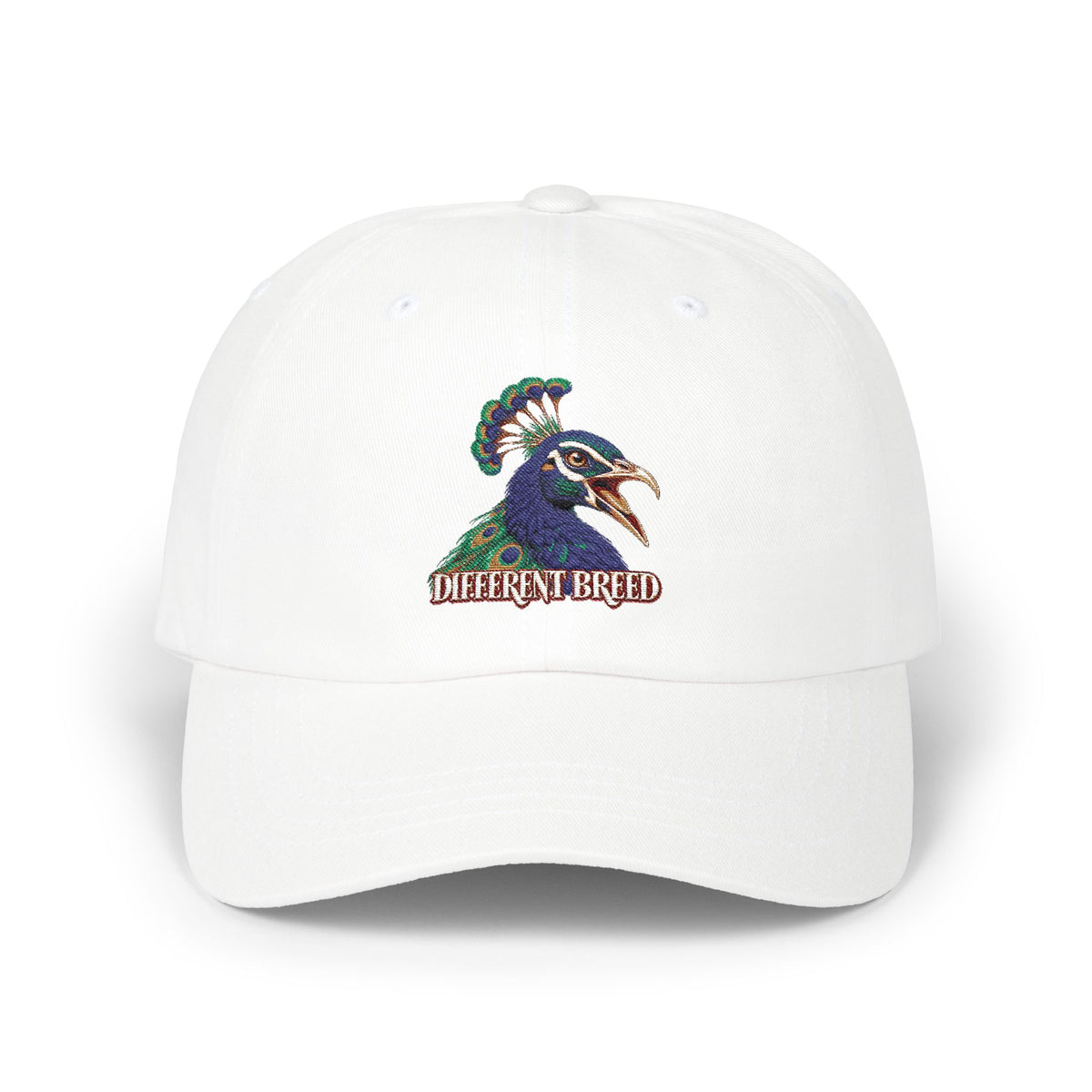 Dad Cap — Vibrant Rooster Embroidered "Different Breed" Hat