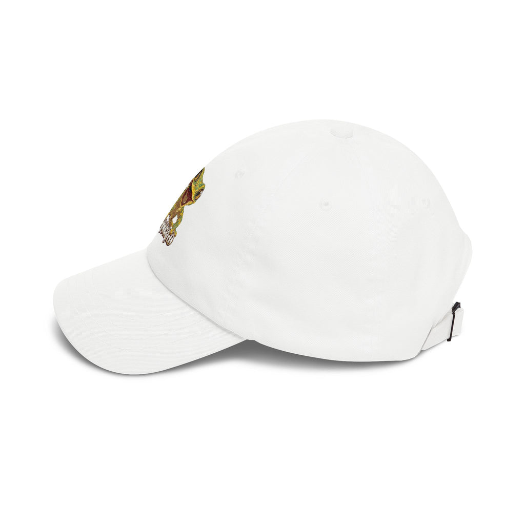 Dad Cap — Smiling Chameleon "When in Doubt" Embroidered Hat