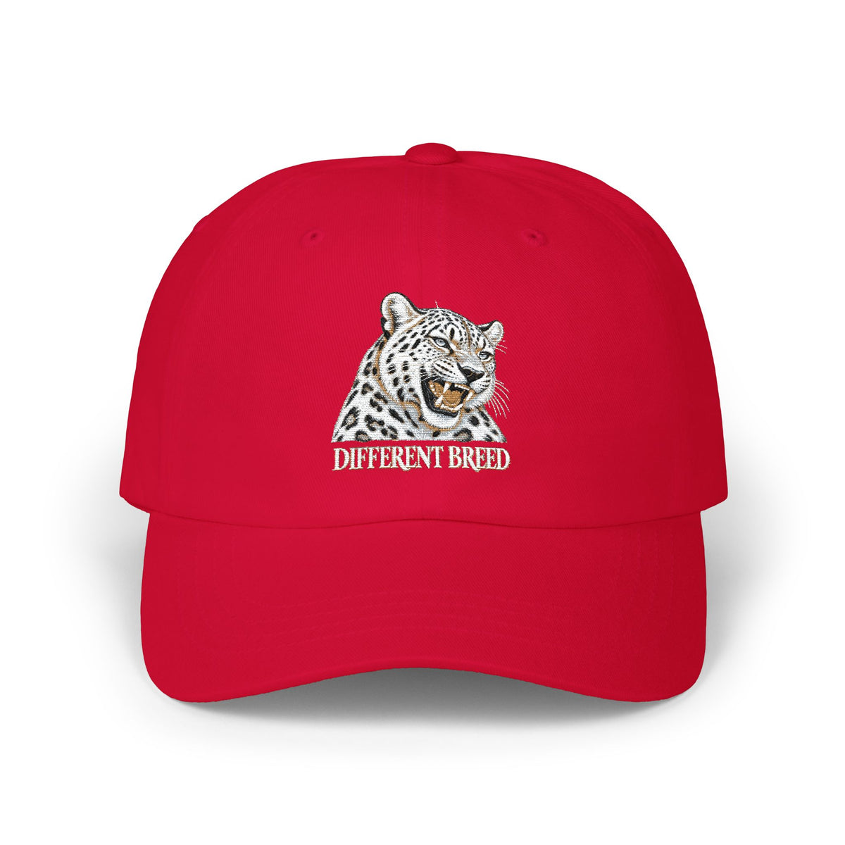 Snow Leopard Dad Cap — Embroidered Wildlife Baseball Hat