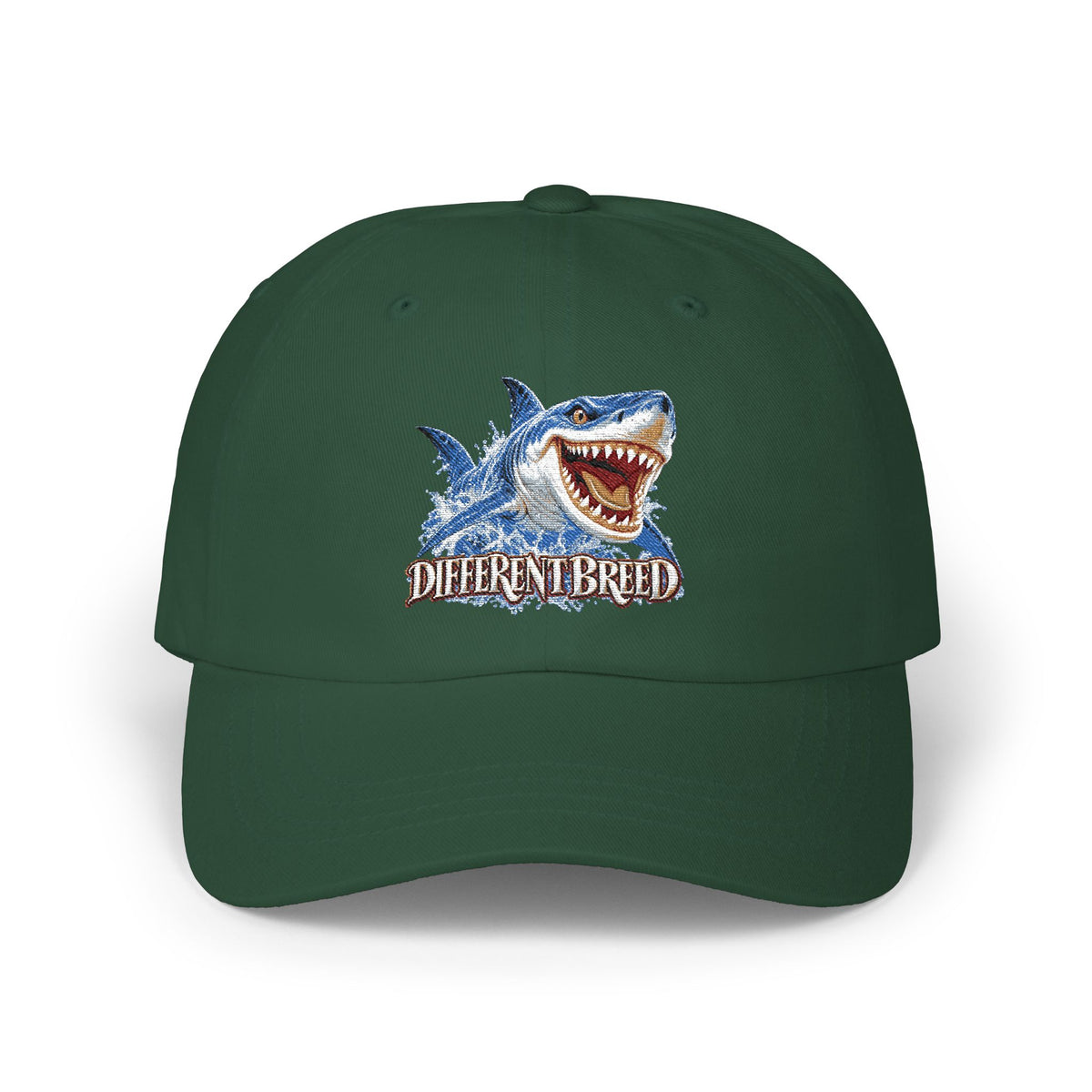 Shark Graphic Dad Cap — 'Different Breed' Embroidered Baseball Hat