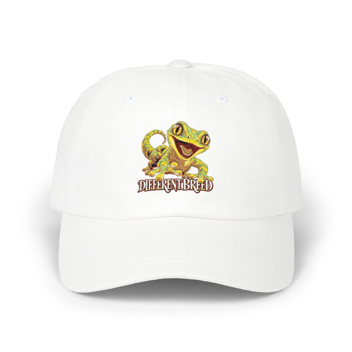 Dad Cap — Smiling Chameleon "When in Doubt" Embroidered Hat
