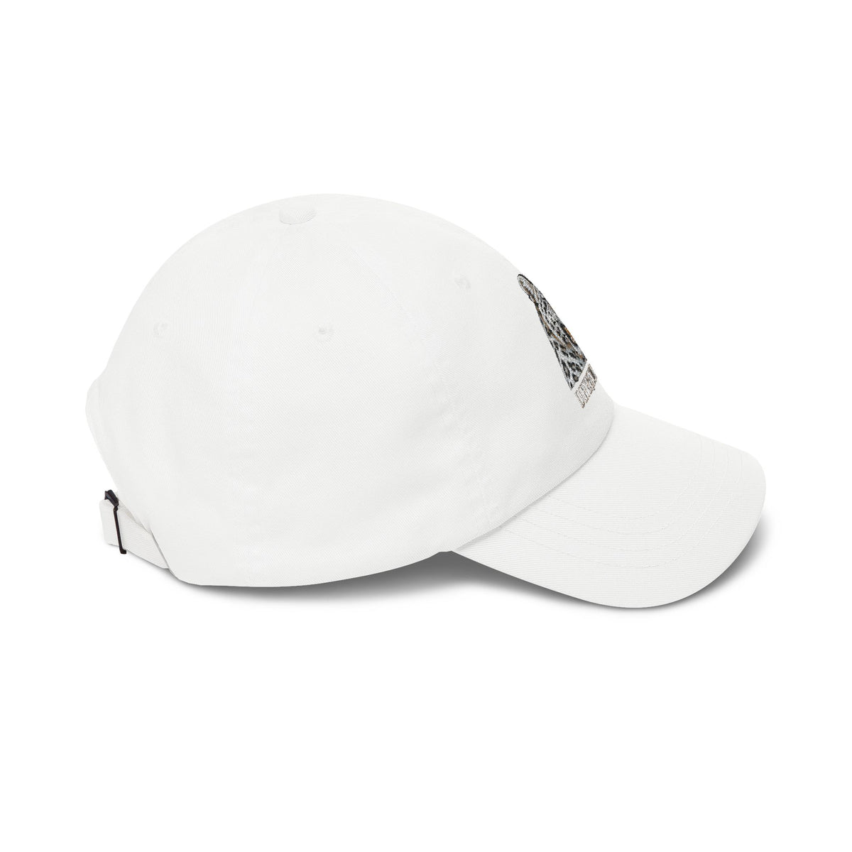 Snow Leopard Dad Cap — Embroidered Wildlife Baseball Hat