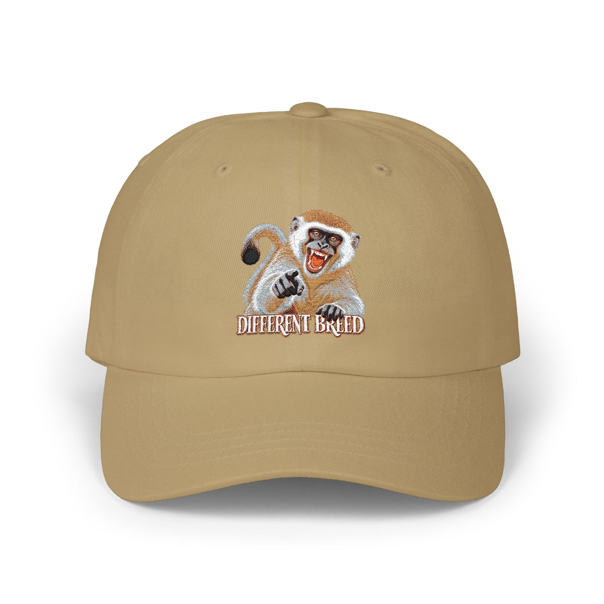 Embroidered Monkey Dad Cap — "Motherly Bond" Graphic Baseball Hat