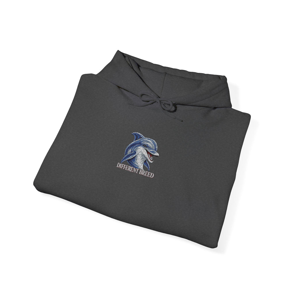 Hoodie — Blue Floral Wolf Illustration Pullover