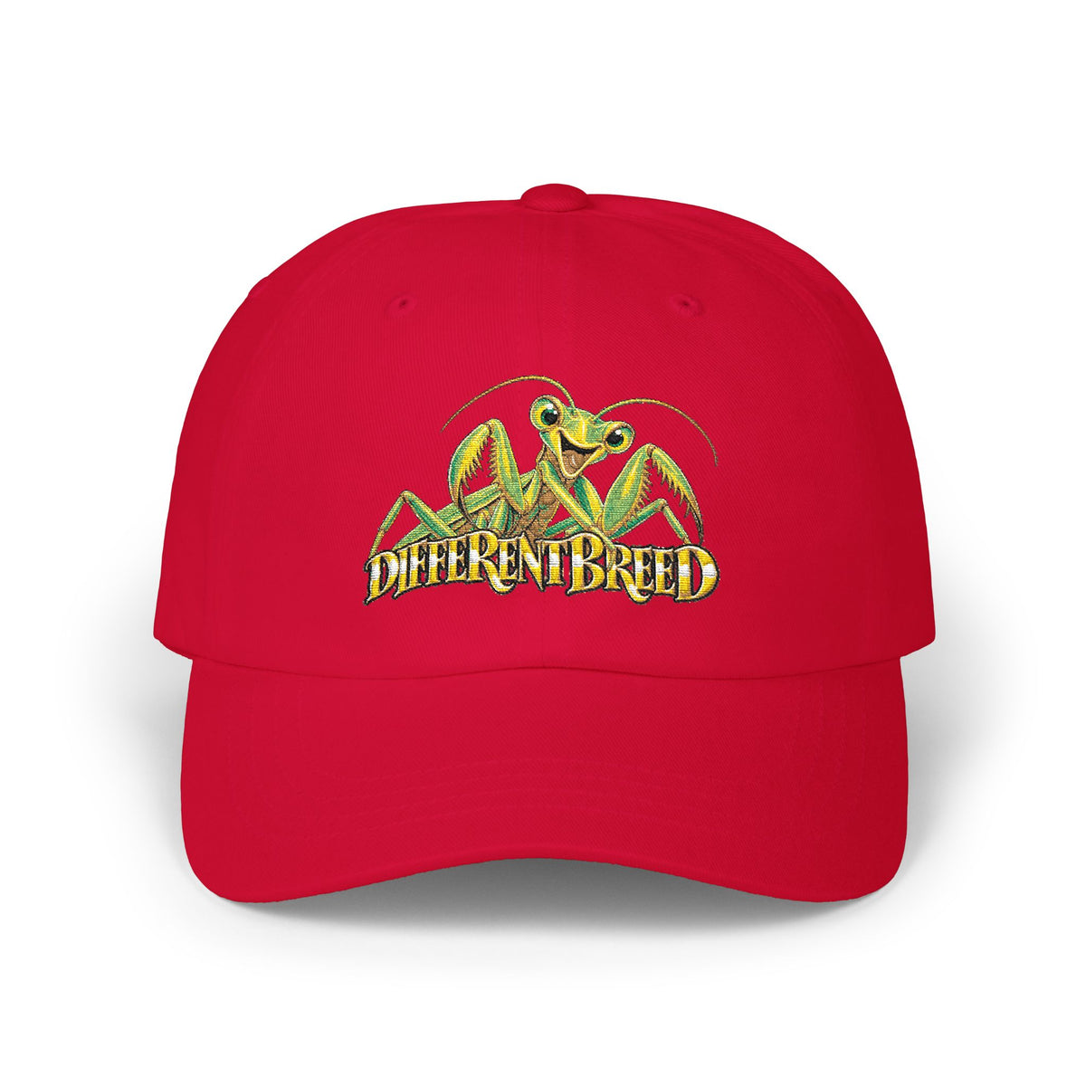 Dad Cap — Yellow Praying Mantis "Differentbreed" Embroidered Hat