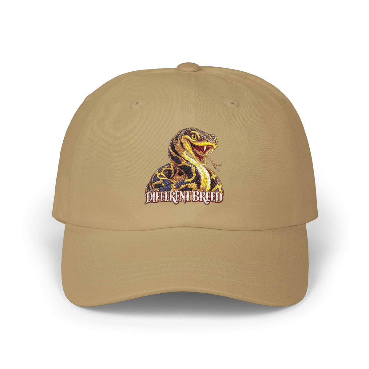 Snake Embroidered Dad Cap - 'Self-Liberated' Vintage-Inspired White Baseball Hat