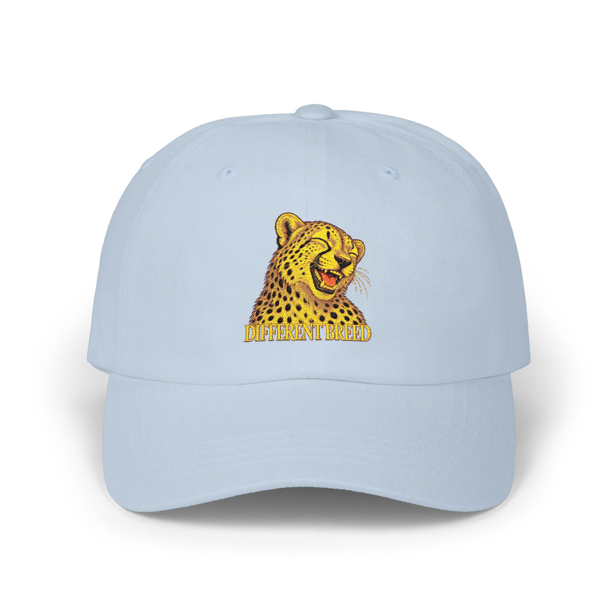 Cheerful Cheetah Dad Cap — Embroidered Smiling Leopard Baseball Hat