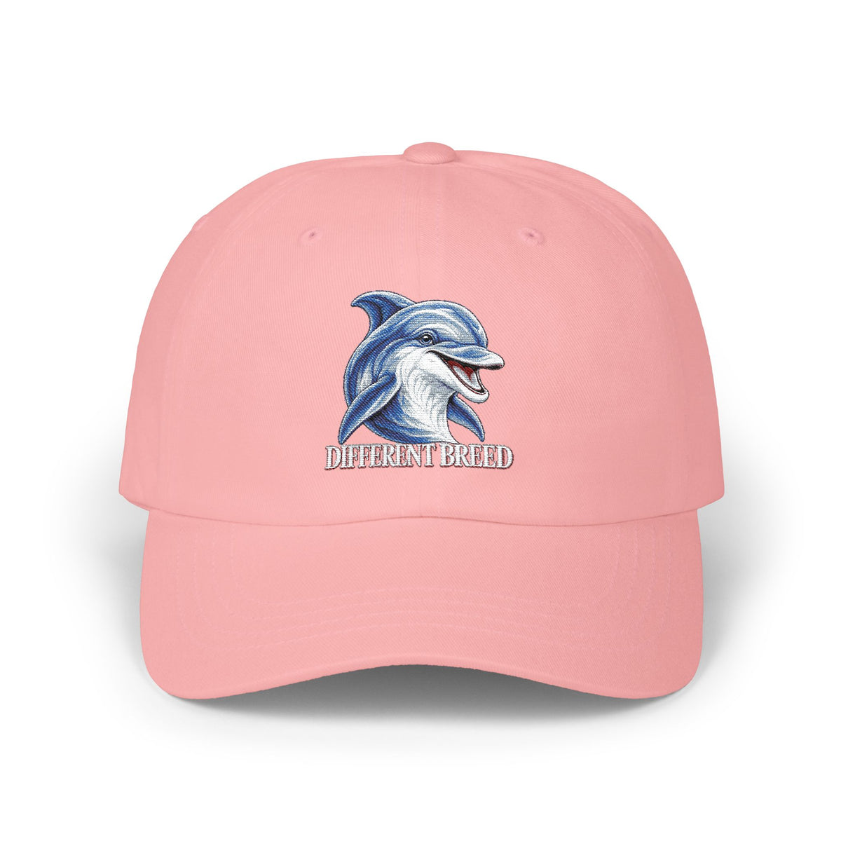 Dad Cap with Smiling Dolphin Embroidery – "Different Breed" Casual Baseball Hat