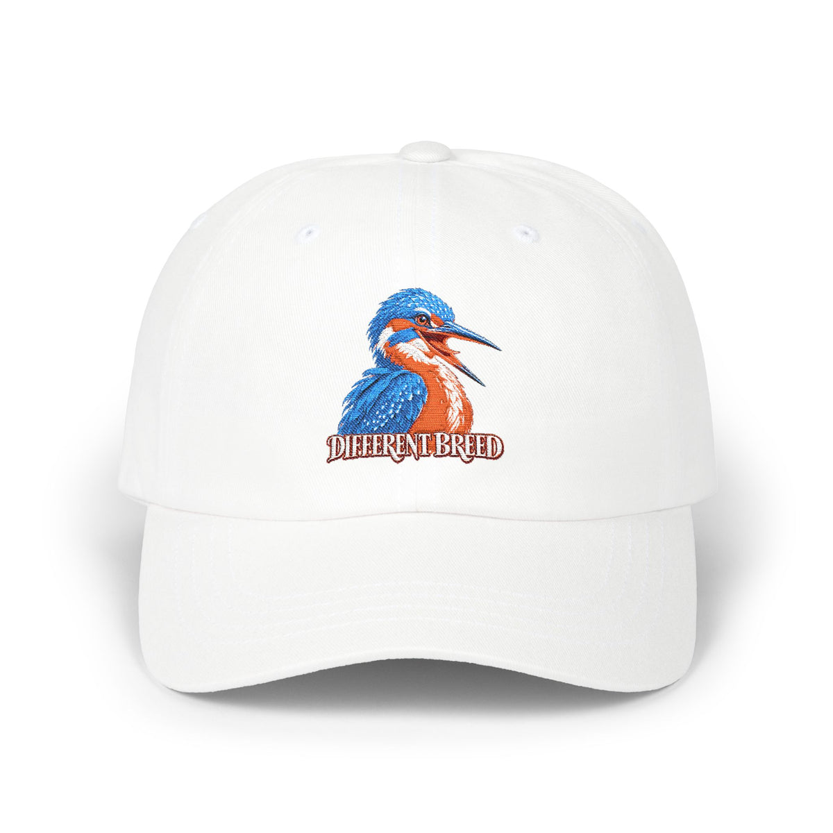 Kingfisher Dad Cap – 'Different Breed' Embroidered Bird Baseball Hat