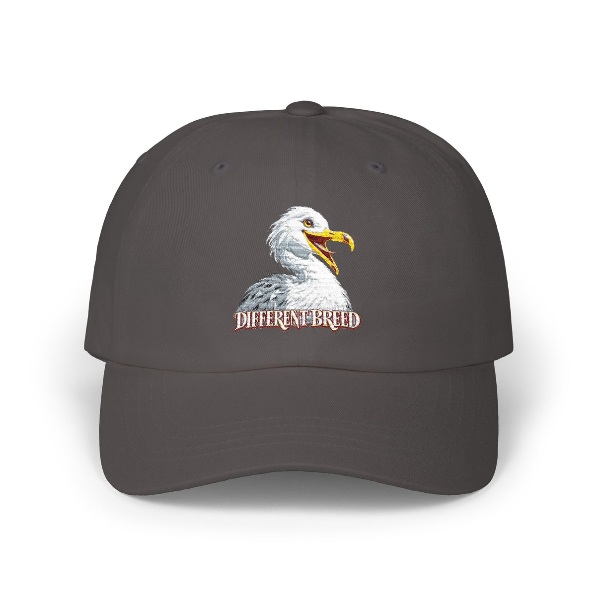 Dad Cap — Embroidered Seagull "Here For the Birds" Hat