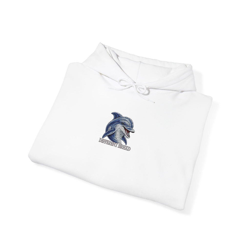 Hoodie — Blue Floral Wolf Illustration Pullover