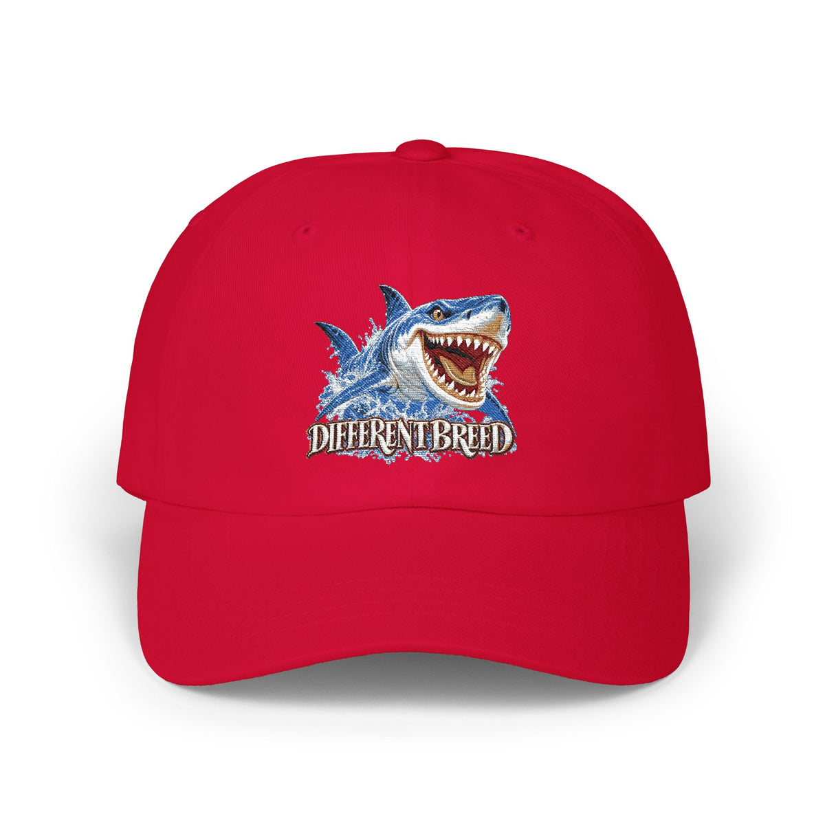 Shark Graphic Dad Cap — 'Different Breed' Embroidered Baseball Hat