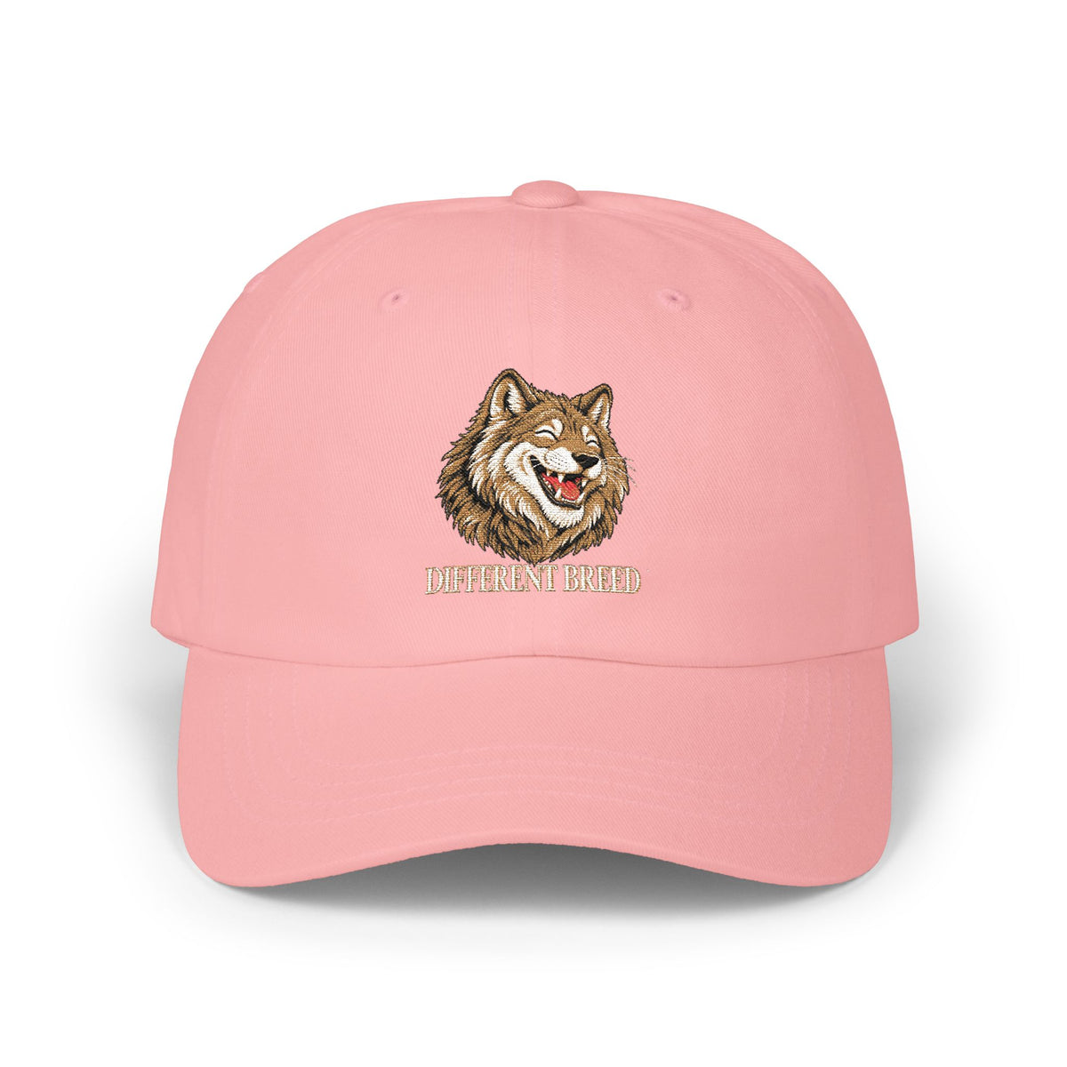 Wolf Embroidered Dad Cap — Classic White Hat with Howling Wolf Design