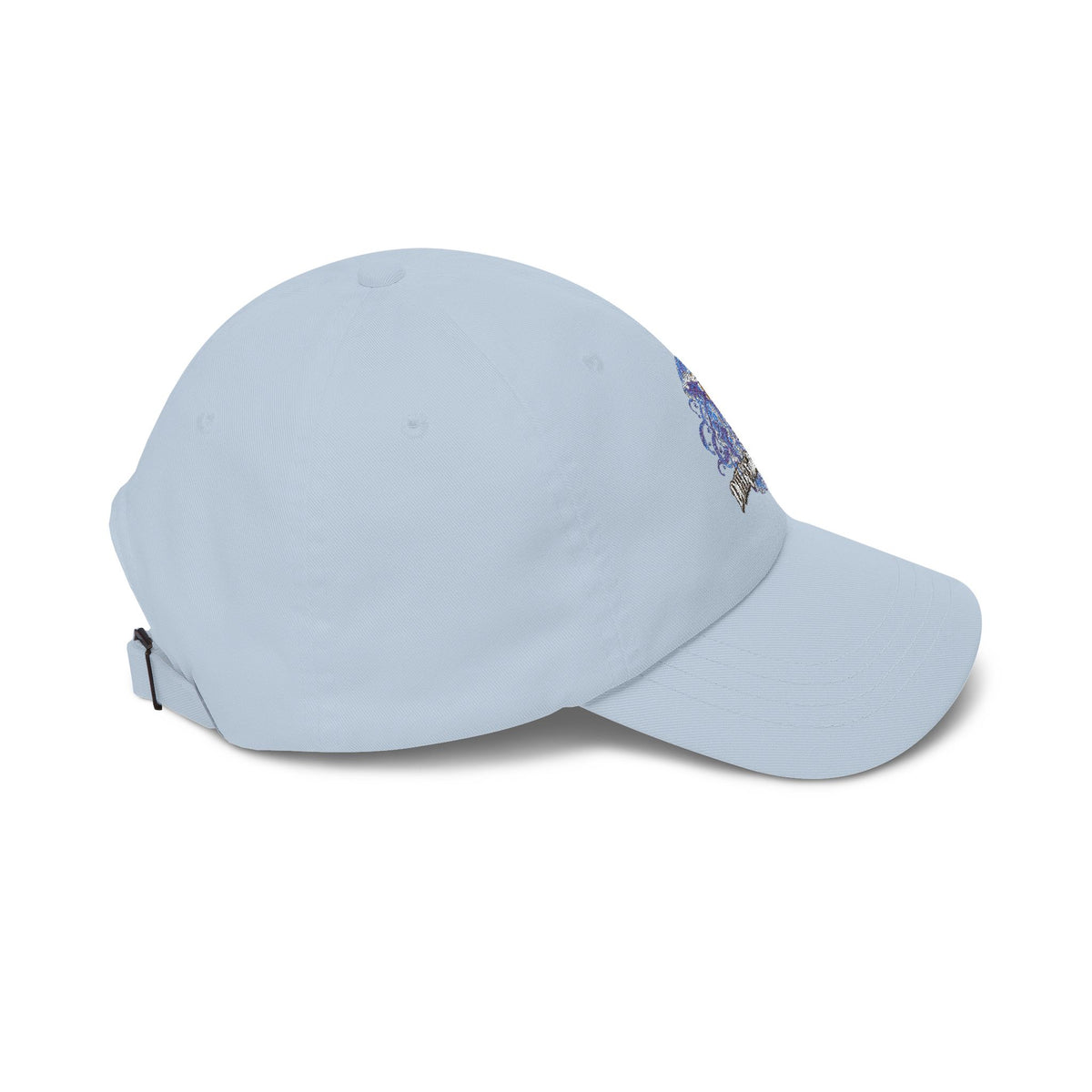 Dad Cap – Blue Wave Skull "Defiant Breed" Embroidered Baseball Hat