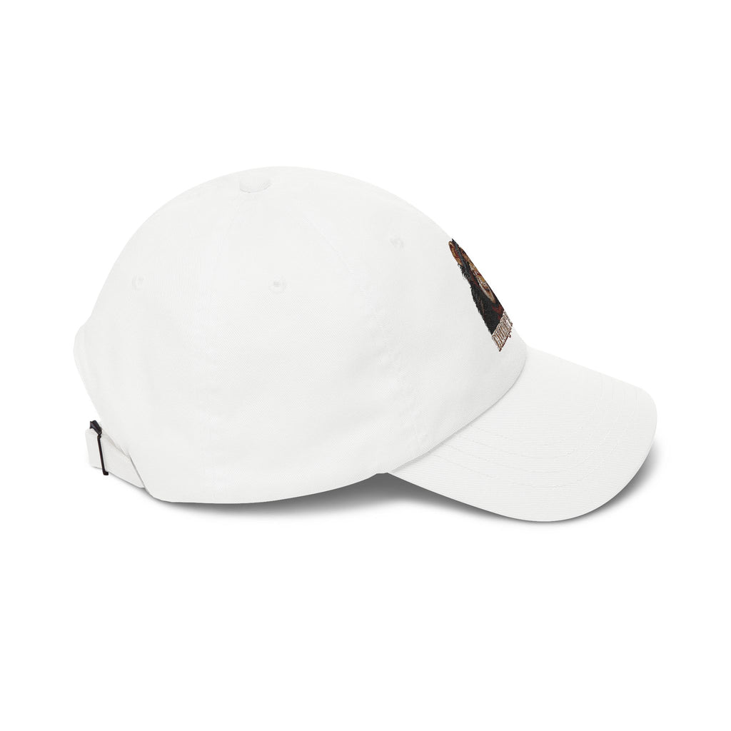 Embroidered Grinning Chimp Dad Cap — Humorous Animal Baseball Hat
