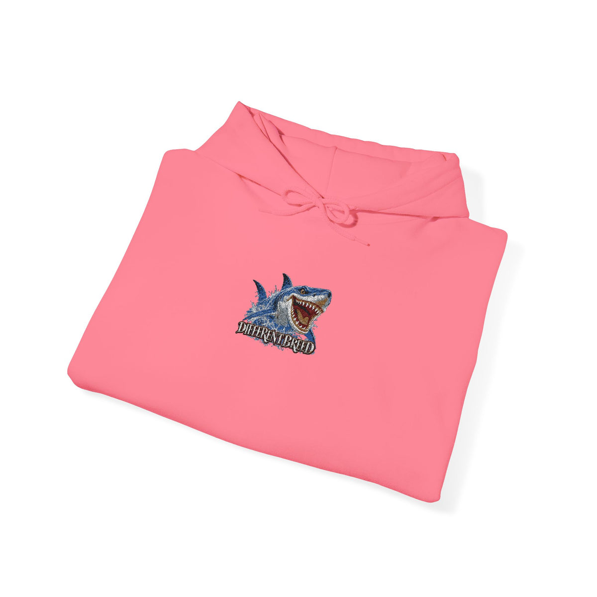Shark Bite Graphic Hoodie — Small Chest Shark Illustration Sweatshirt