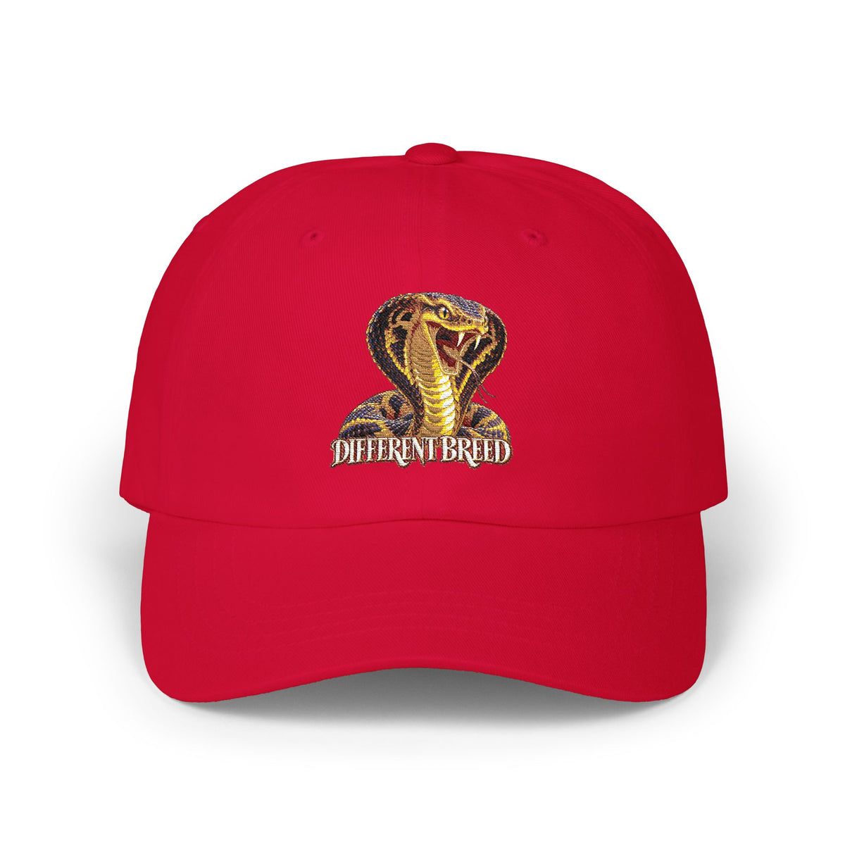 Dad Cap — Embroidered Gold Cobra "Different Breed" Baseball Hat