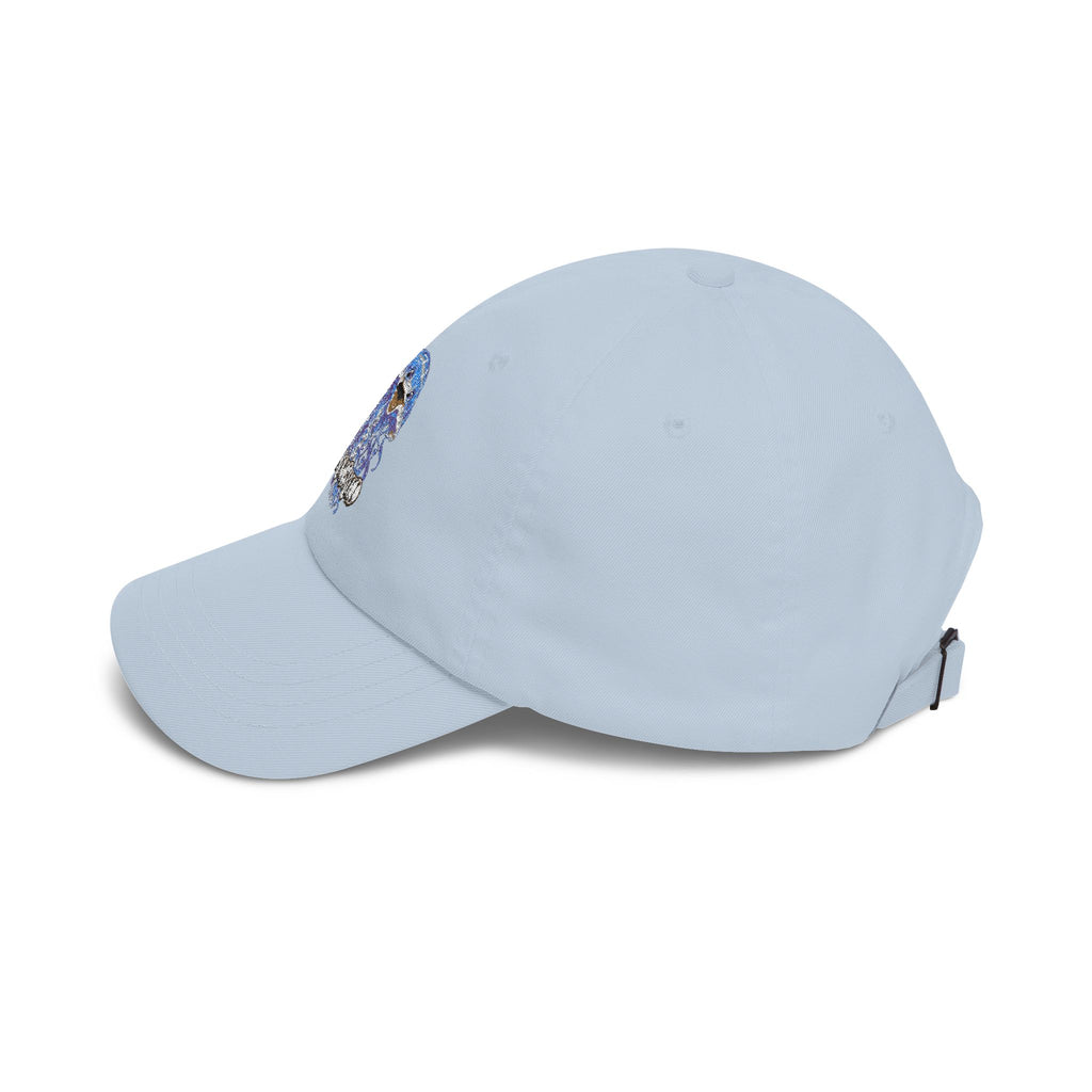 Dad Cap – Blue Wave Skull "Defiant Breed" Embroidered Baseball Hat