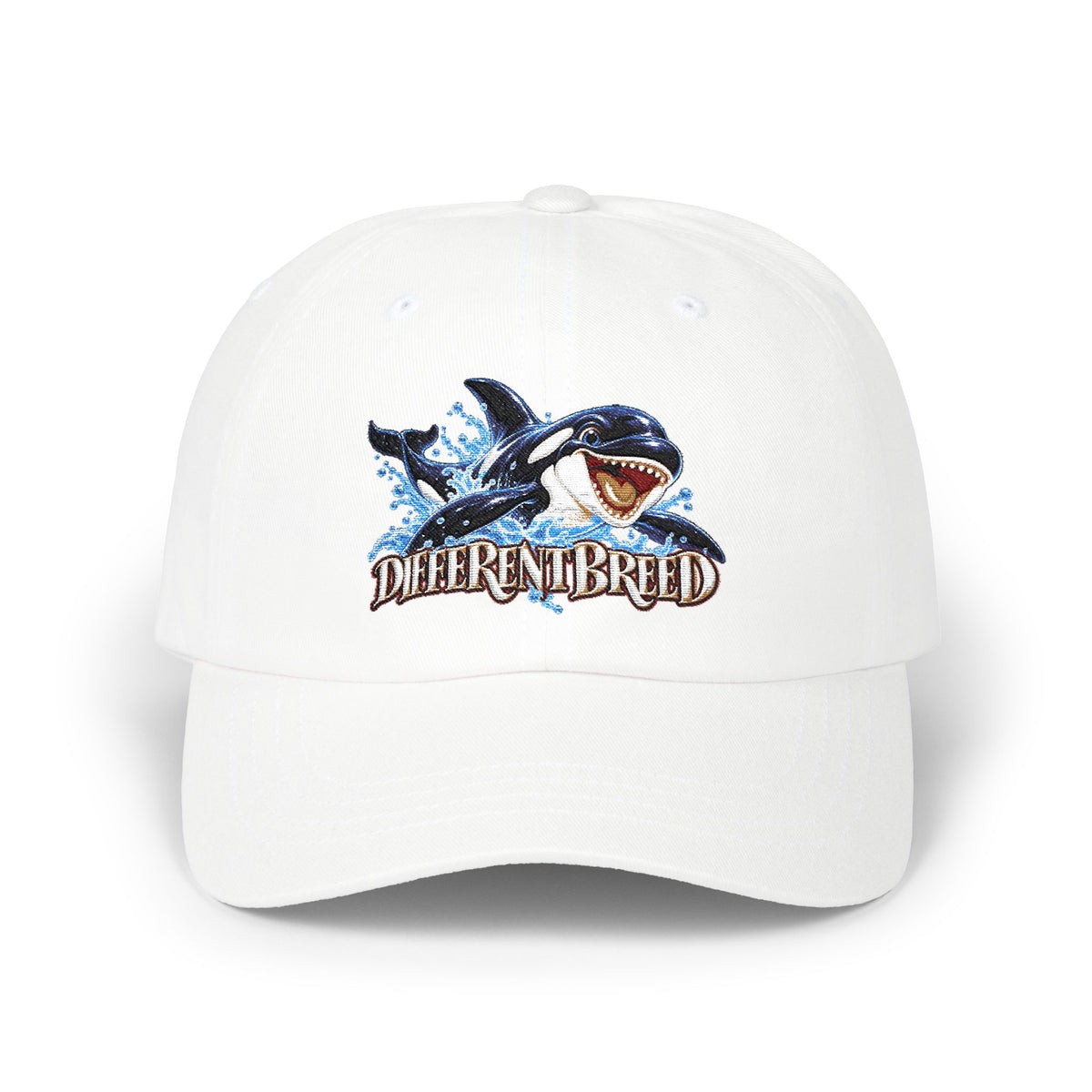 Shark 'Different Breed' Dad Cap — White Embroidered Baseball Hat