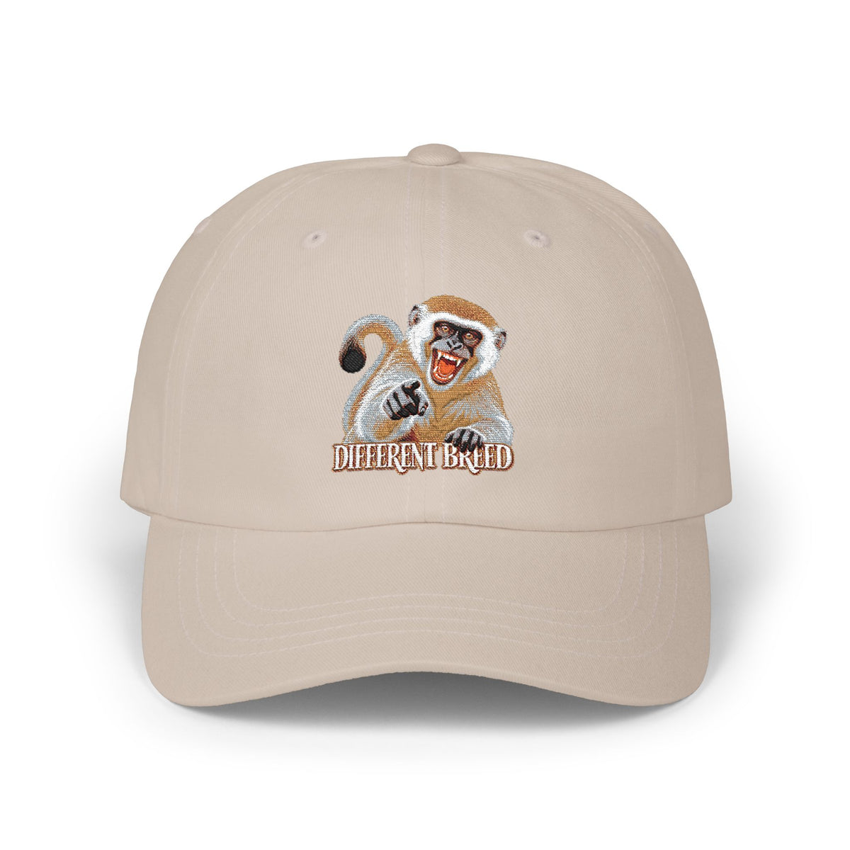 Embroidered Monkey Dad Cap — "Motherly Bond" Graphic Baseball Hat
