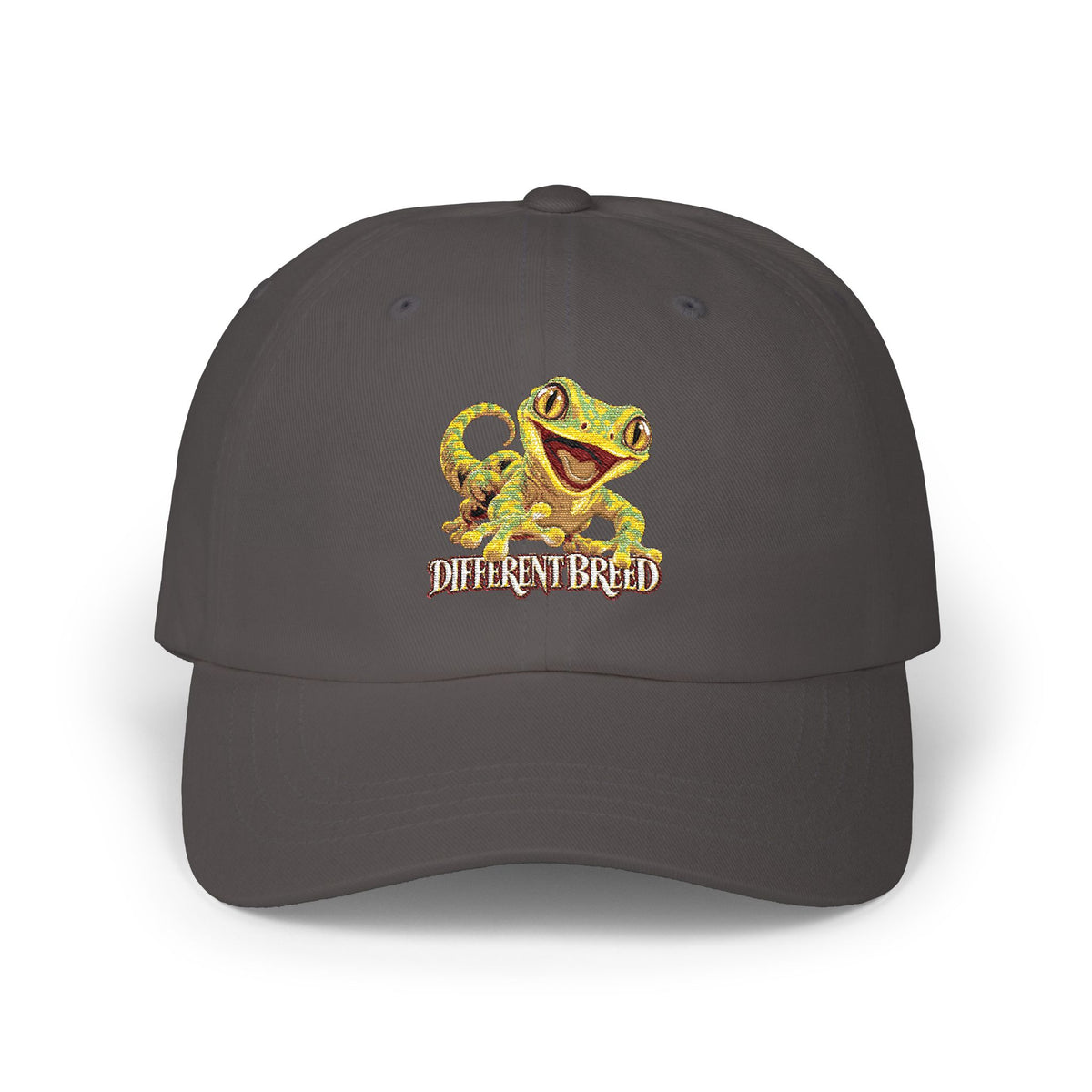 Dad Cap — Smiling Chameleon "When in Doubt" Embroidered Hat