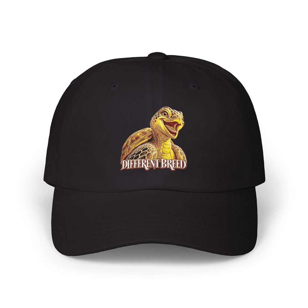 Dad Cap — Golden Laughing Tortoise "Different Breed" Embroidered Hat