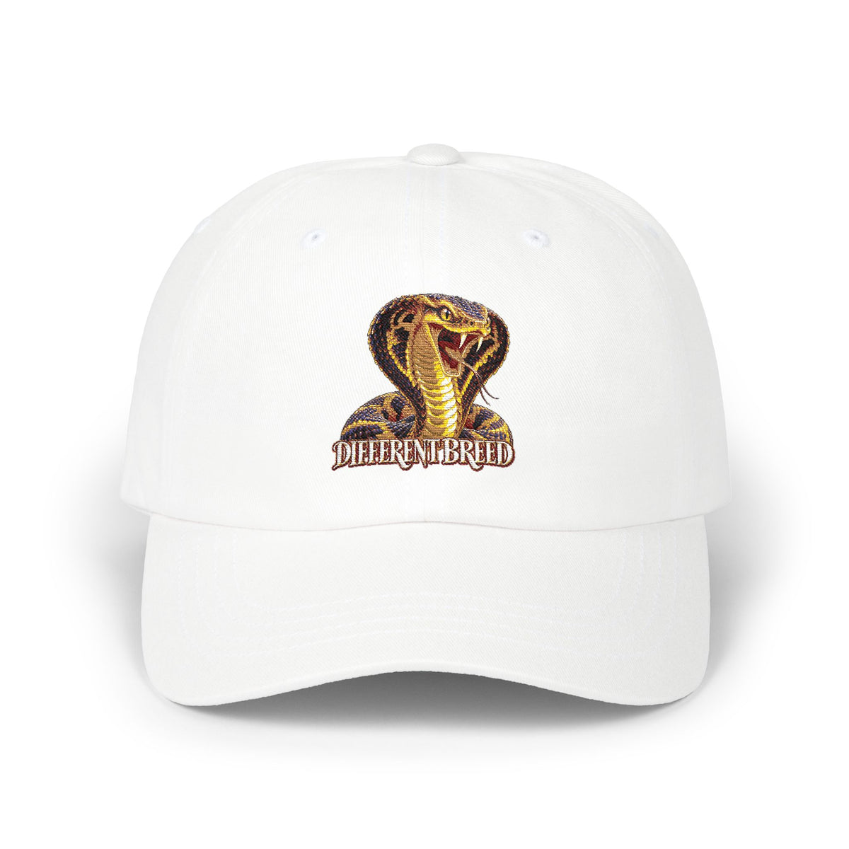 Dad Cap — Embroidered Gold Cobra "Different Breed" Baseball Hat