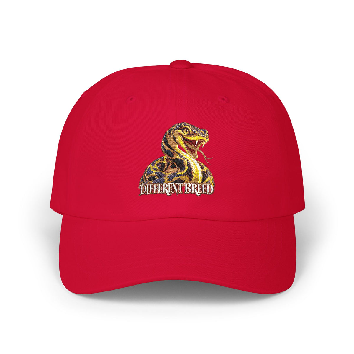 Snake Embroidered Dad Cap - 'Self-Liberated' Vintage-Inspired White Baseball Hat