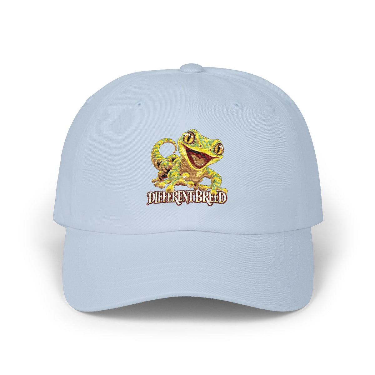 Dad Cap — Smiling Chameleon "When in Doubt" Embroidered Hat
