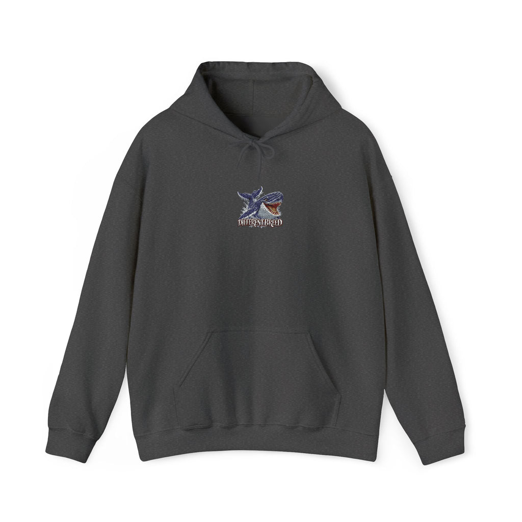 Dragon Crest Hoodie — Small Embroidered Fantasy Dragon Chest Design