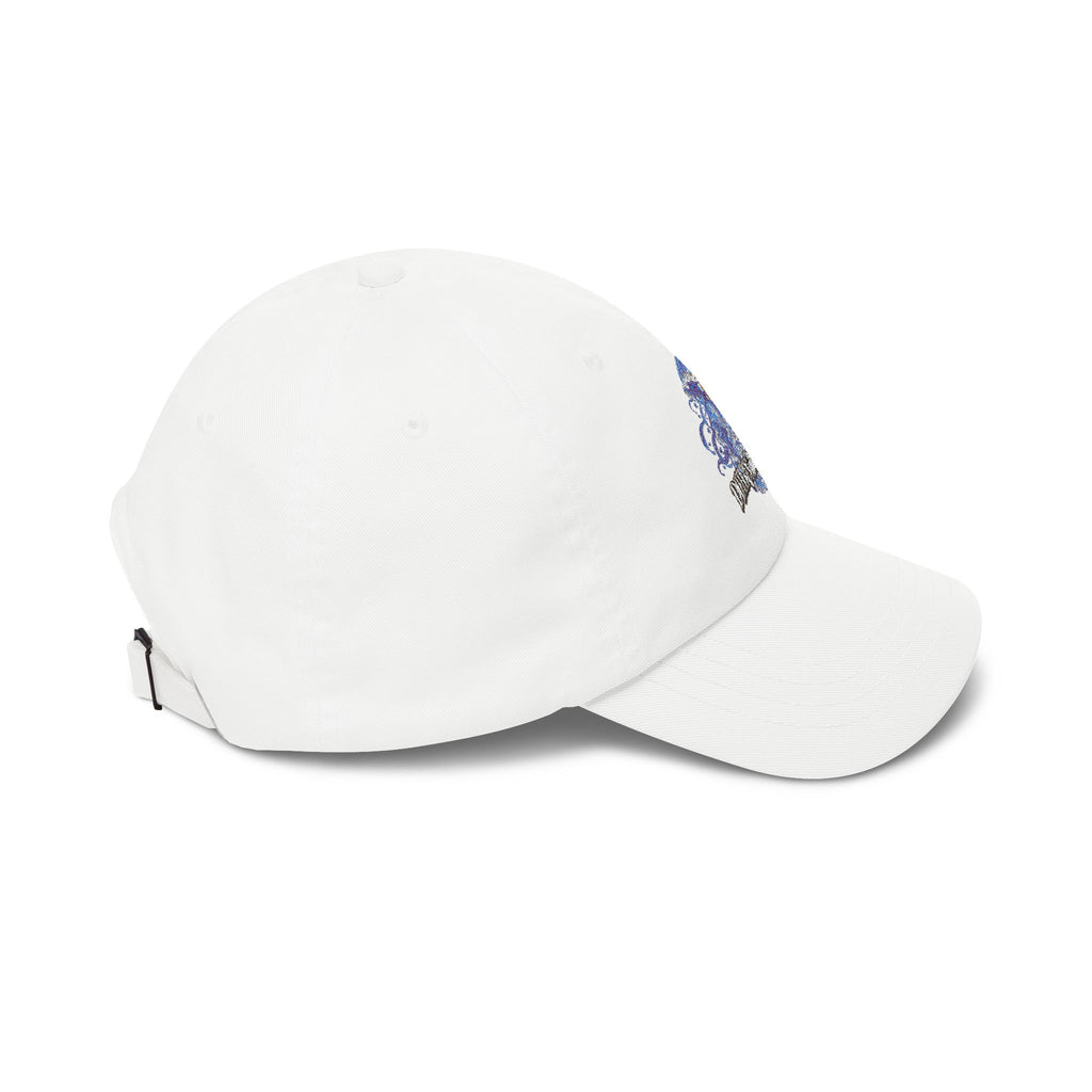 Dad Cap – Blue Wave Skull "Defiant Breed" Embroidered Baseball Hat