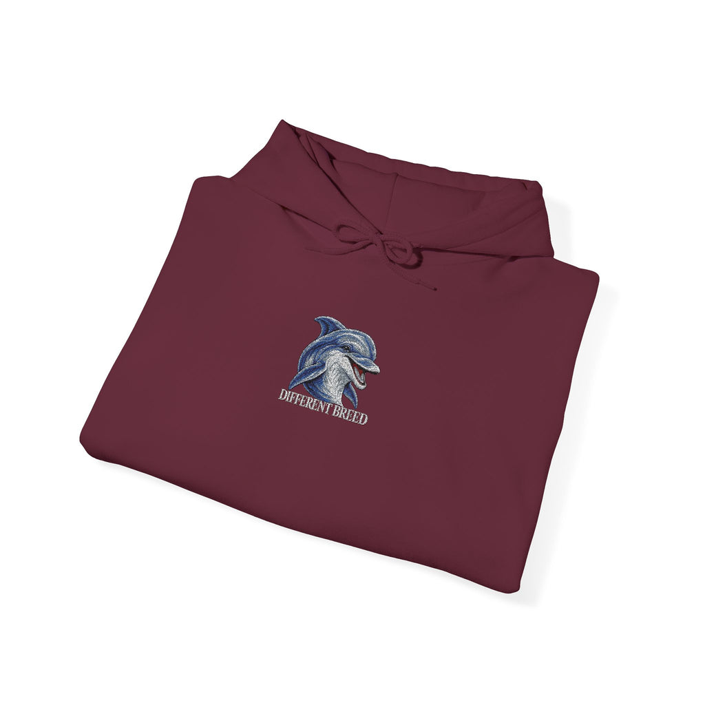 Hoodie — Blue Floral Wolf Illustration Pullover
