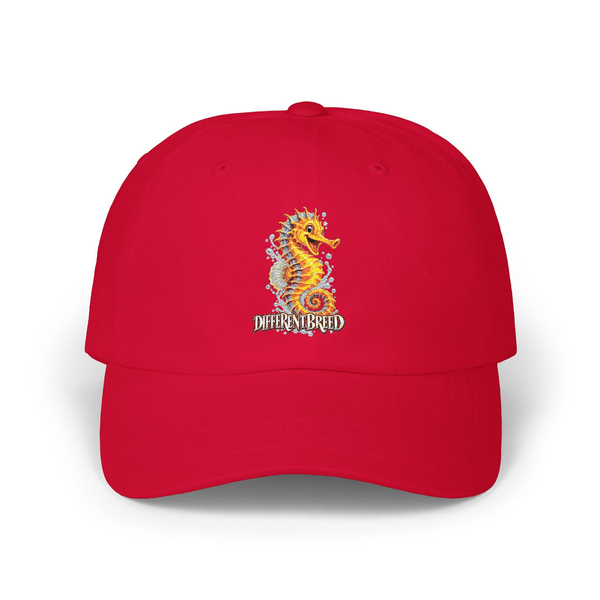 Seahorse Dad Cap — Nautical Embroidered Baseball Hat