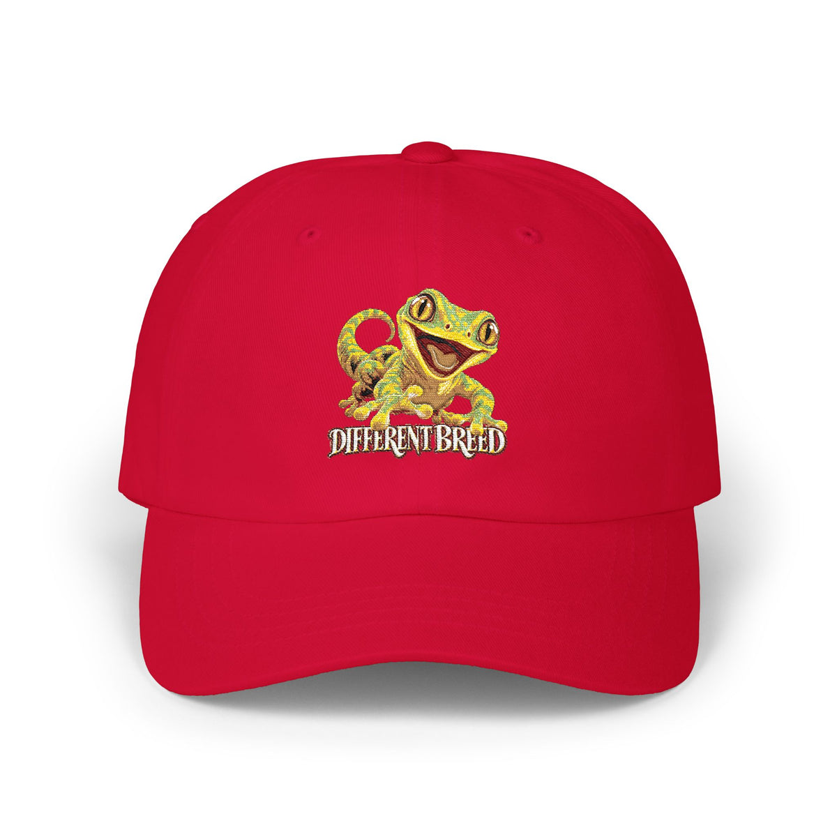 Dad Cap — Smiling Chameleon "When in Doubt" Embroidered Hat