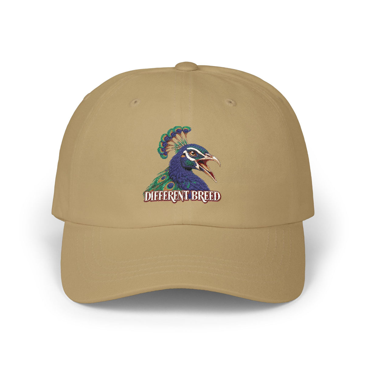 Dad Cap — Vibrant Rooster Embroidered "Different Breed" Hat