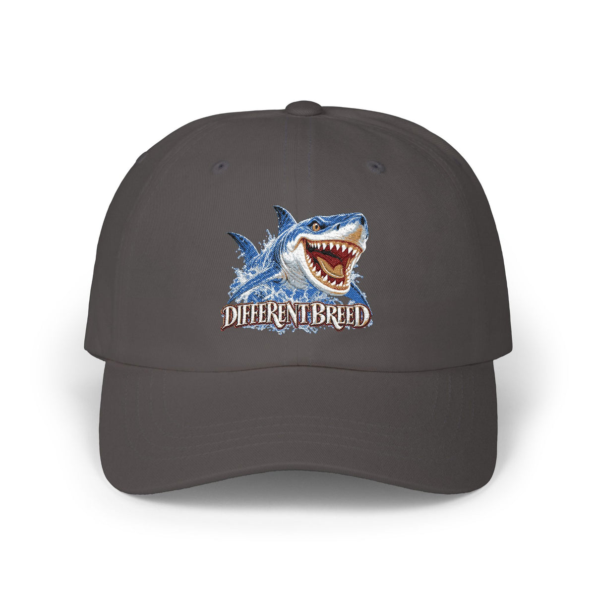Shark Graphic Dad Cap — 'Different Breed' Embroidered Baseball Hat