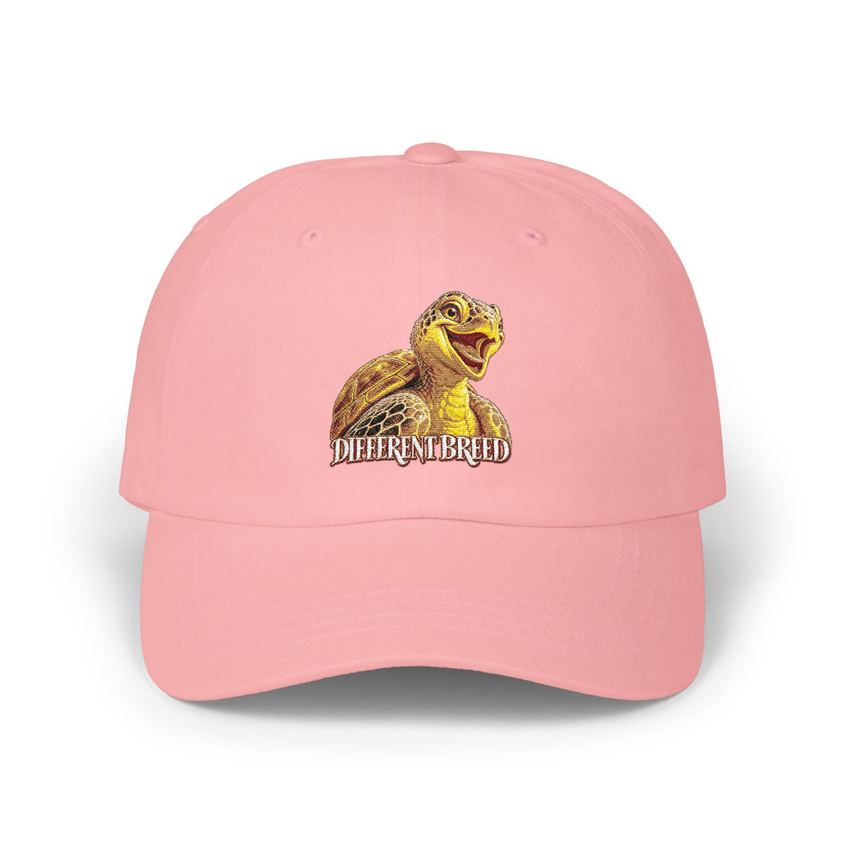 Dad Cap — Golden Laughing Tortoise "Different Breed" Embroidered Hat