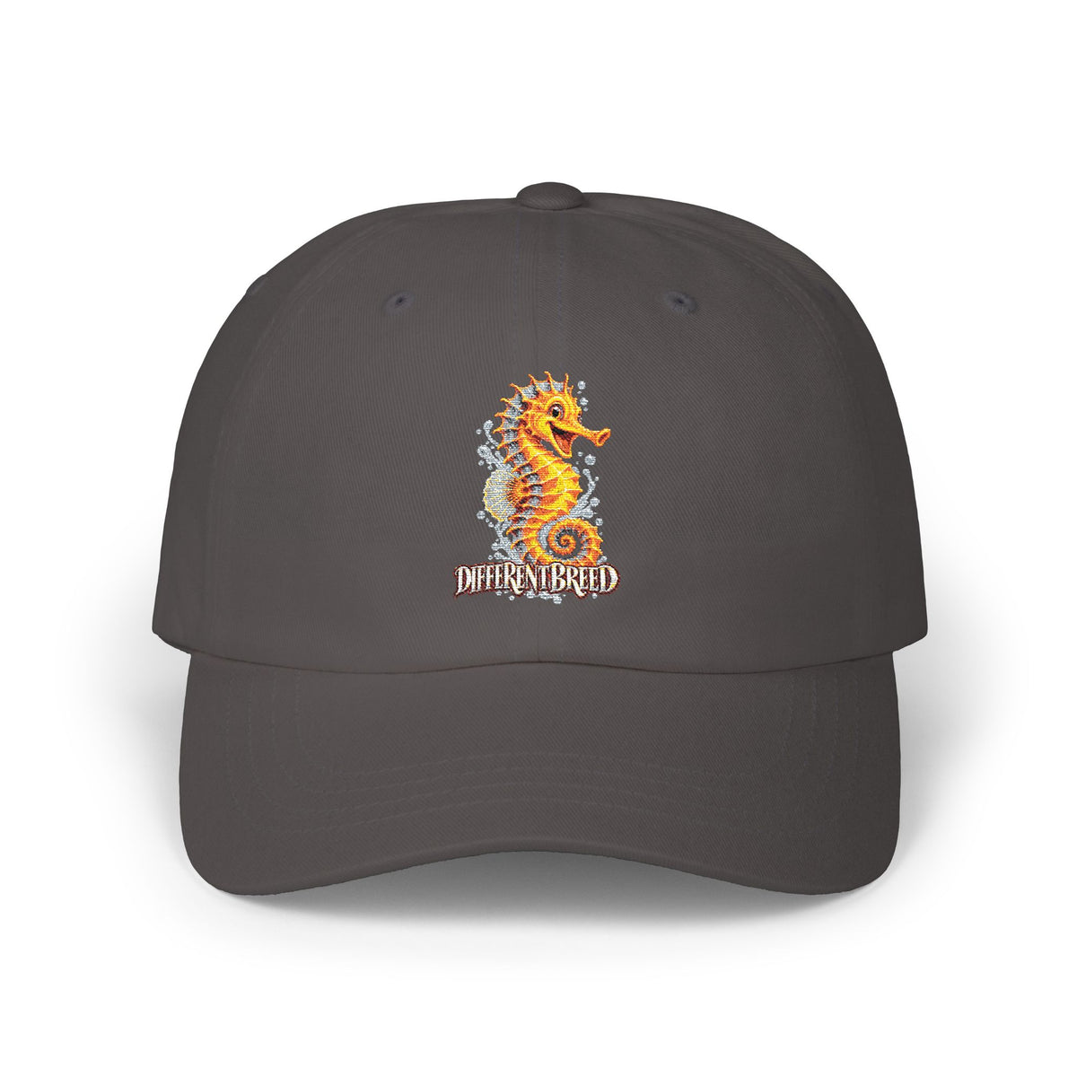 Seahorse Dad Cap — Nautical Embroidered Baseball Hat