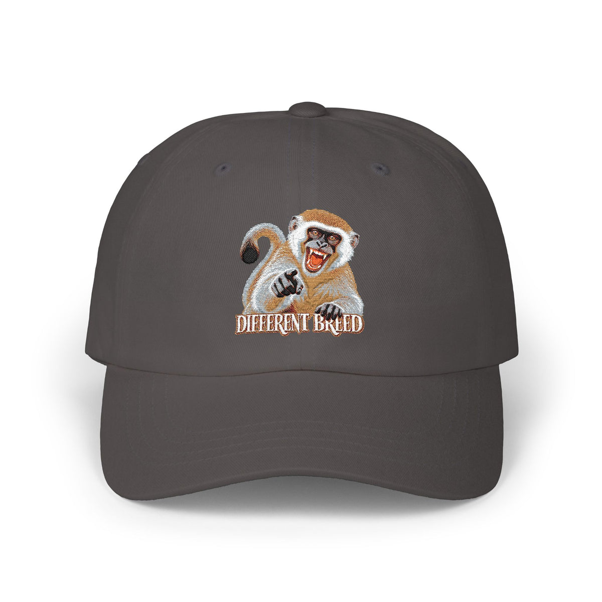 Embroidered Monkey Dad Cap — "Motherly Bond" Graphic Baseball Hat