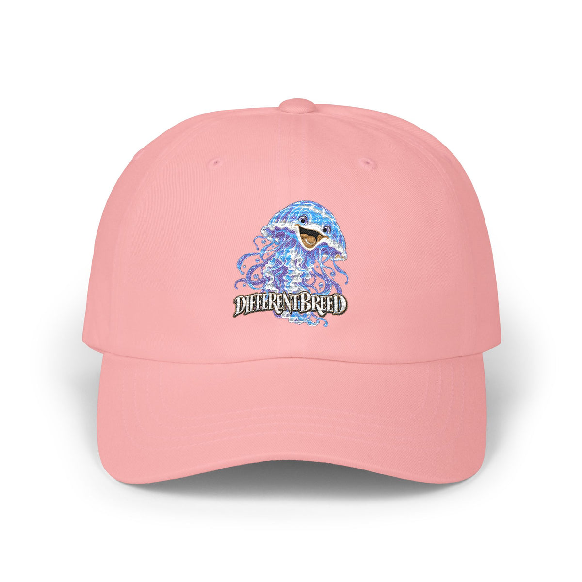 Dad Cap – Blue Wave Skull "Defiant Breed" Embroidered Baseball Hat