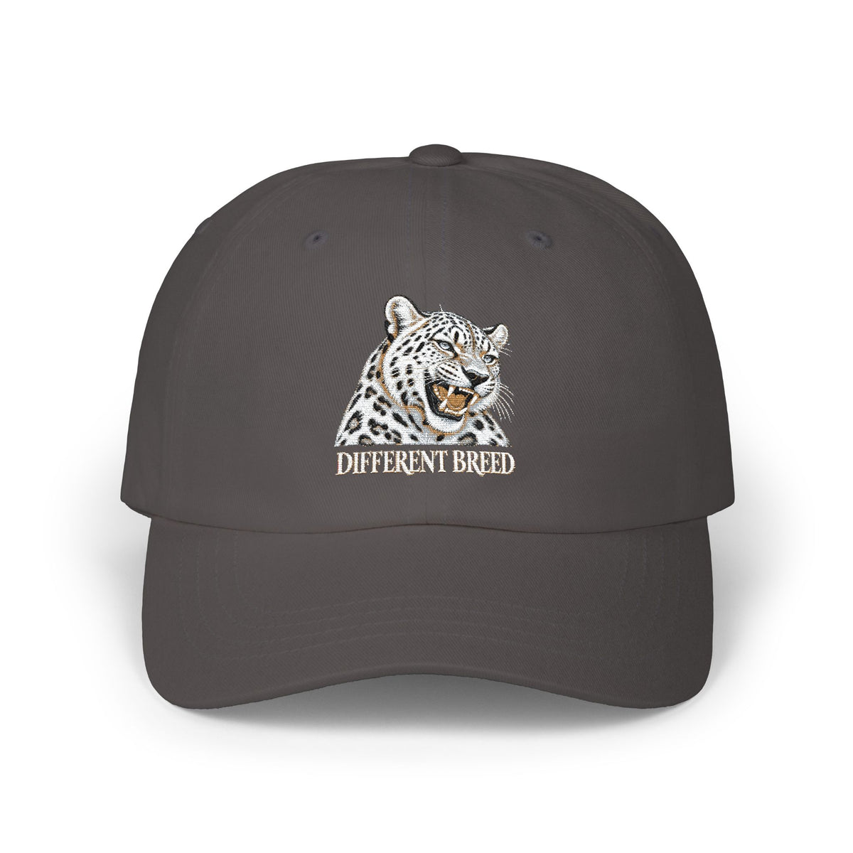 Snow Leopard Dad Cap — Embroidered Wildlife Baseball Hat
