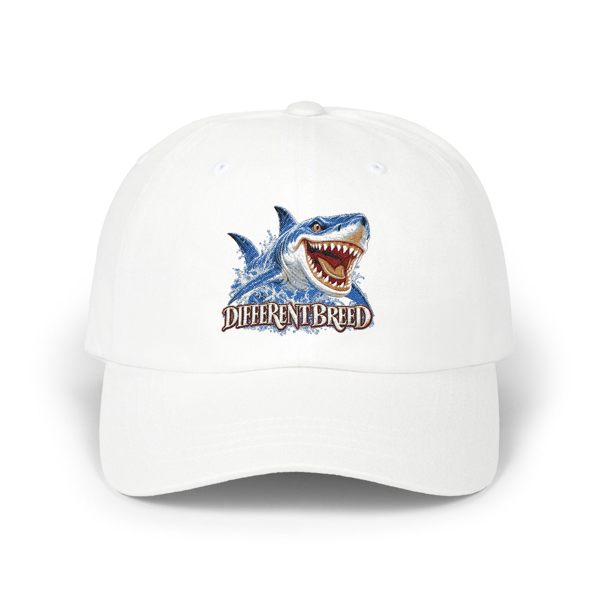 Shark Graphic Dad Cap — 'Different Breed' Embroidered Baseball Hat