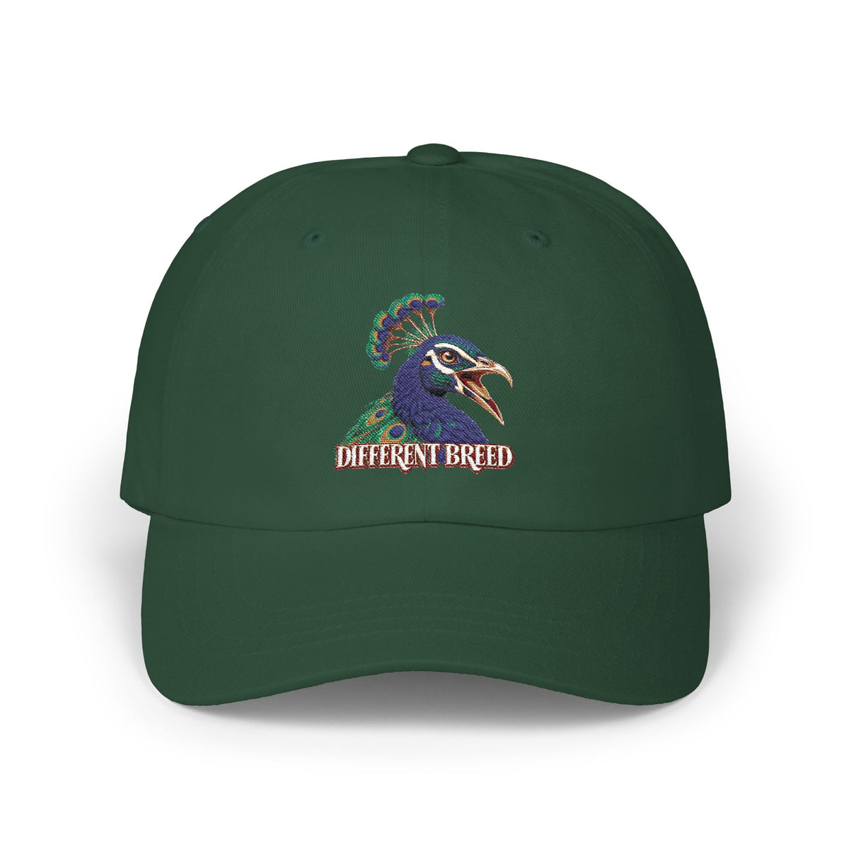 Dad Cap — Vibrant Rooster Embroidered "Different Breed" Hat