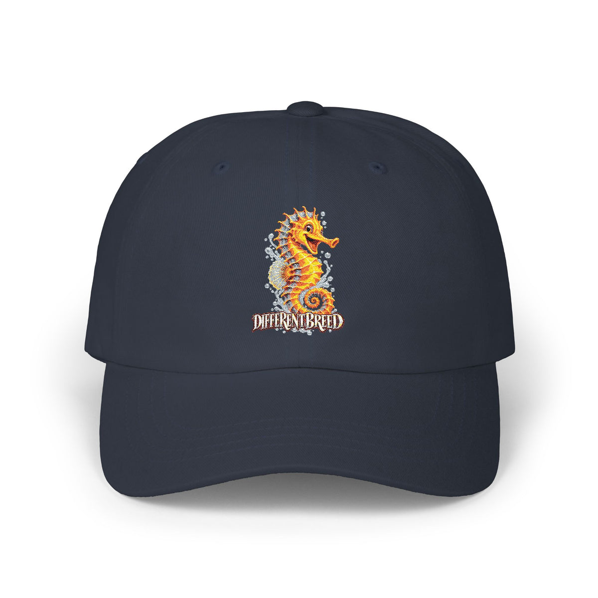Seahorse Dad Cap — Nautical Embroidered Baseball Hat